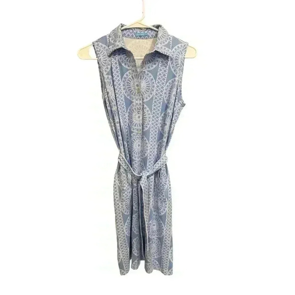 J. McGlaughlin Sleeveless Button Up and Belted  Dress Size S, Pre-Owned - Picture 1 of 6